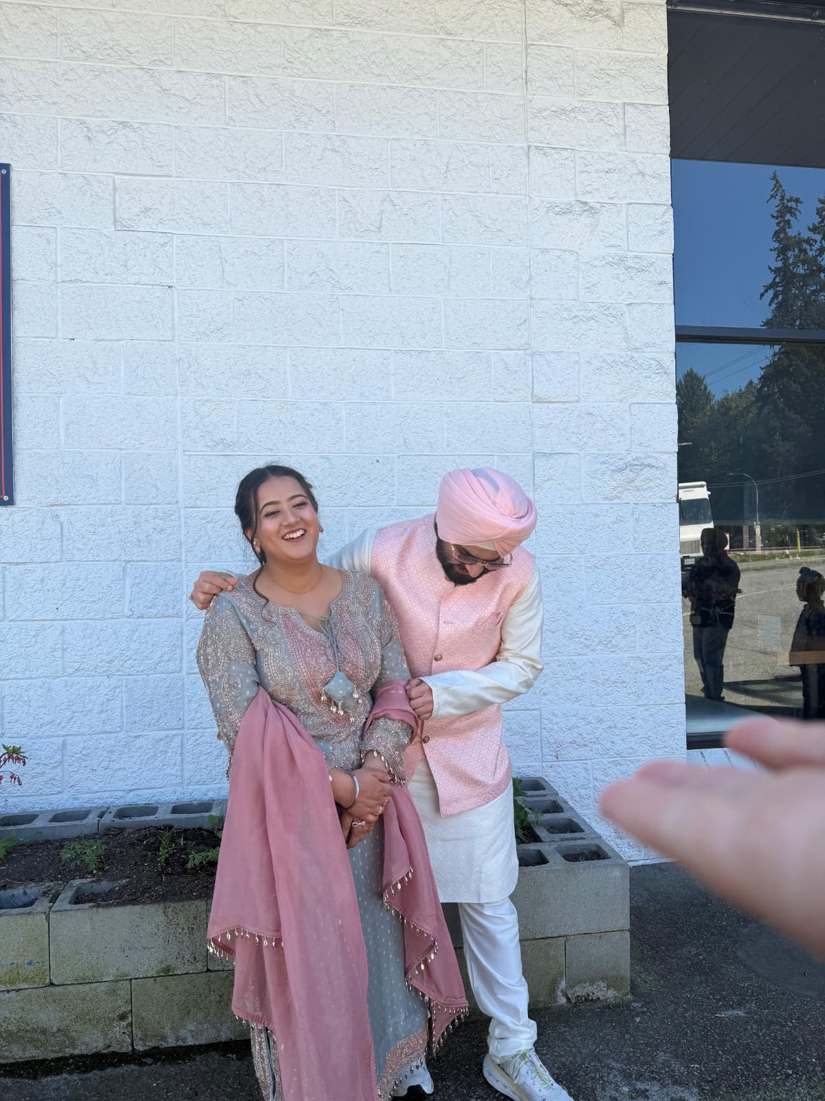 Harman and Gurleen in traditional outfits